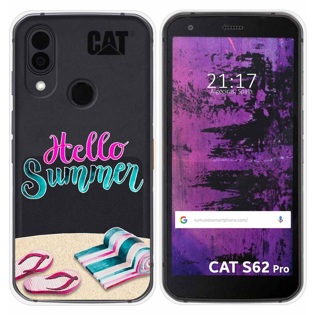 Funda Silicona Transparente para Cat S62 Pro diseño Summer Dibujos
