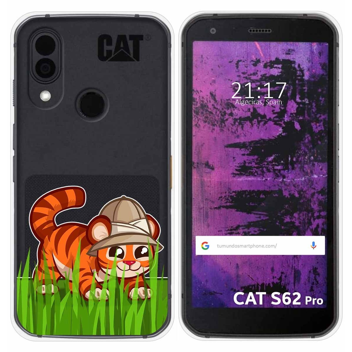 Funda Silicona Transparente para Cat S62 Pro diseño Tigre Dibujos