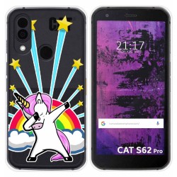 Funda Silicona Transparente para Cat S62 Pro diseño Unicornio Dibujos