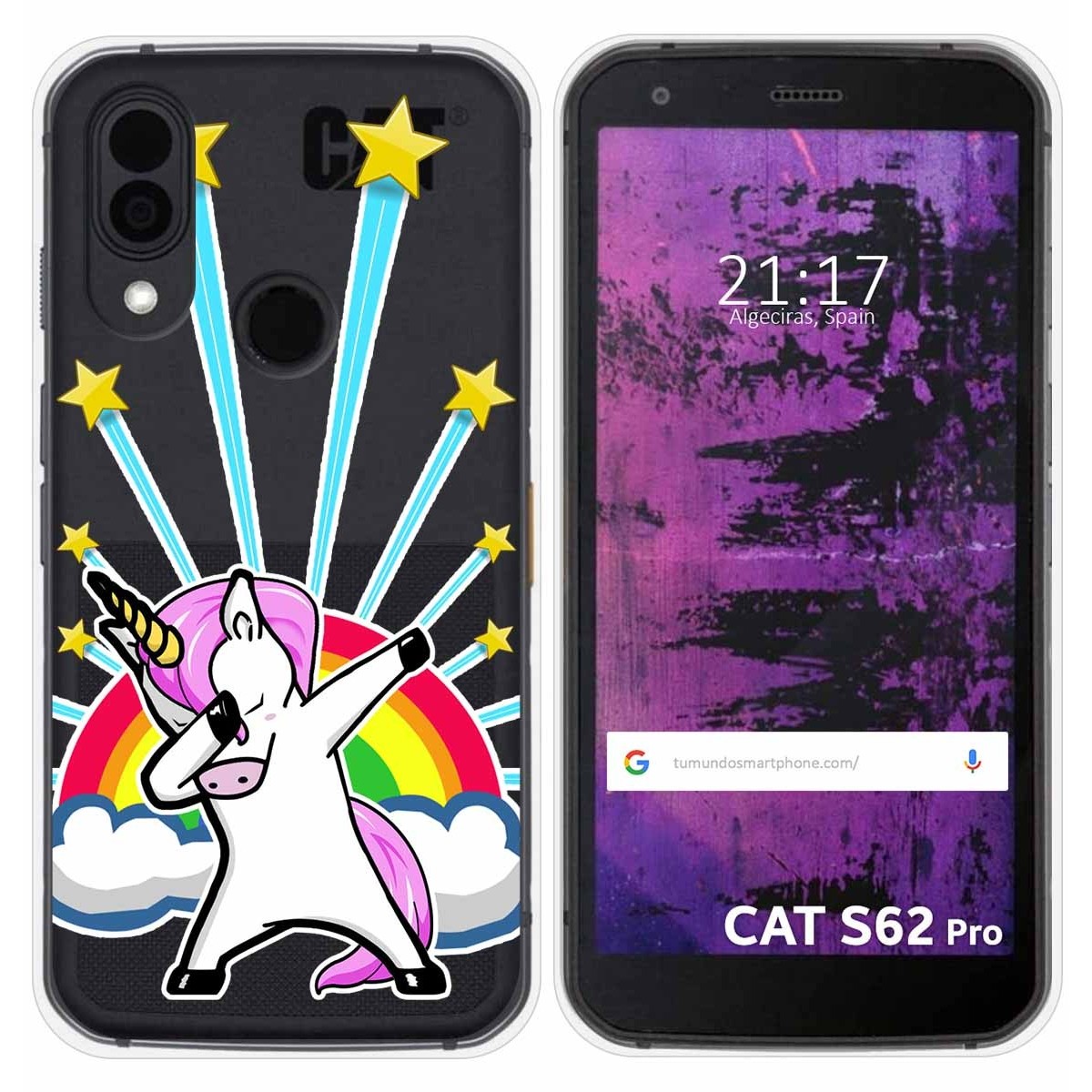 Funda Silicona Transparente para Cat S62 Pro diseño Unicornio Dibujos