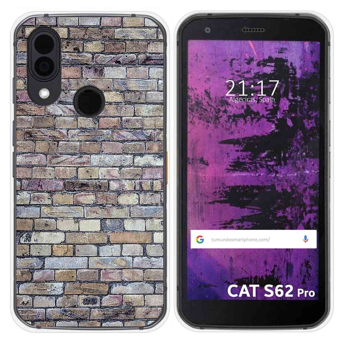 Funda Silicona para Cat S62 Pro diseño Ladrillo 02 Dibujos