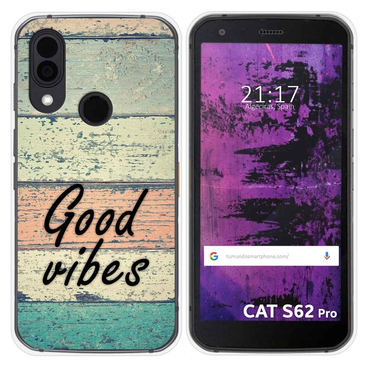 Funda Silicona para Cat S62 Pro diseño Madera 01 Dibujos