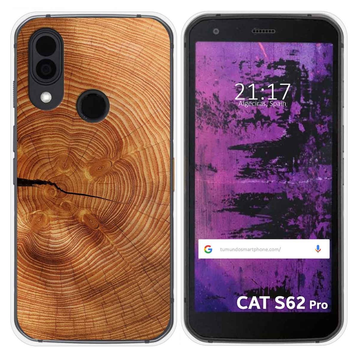 Funda Silicona para Cat S62 Pro diseño Madera 04 Dibujos