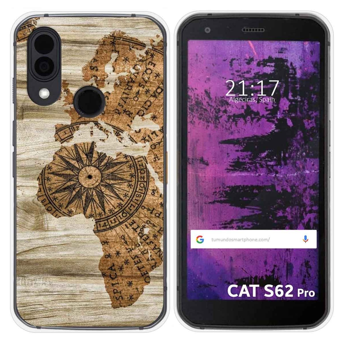 Funda Silicona para Cat S62 Pro diseño Madera 07 Dibujos