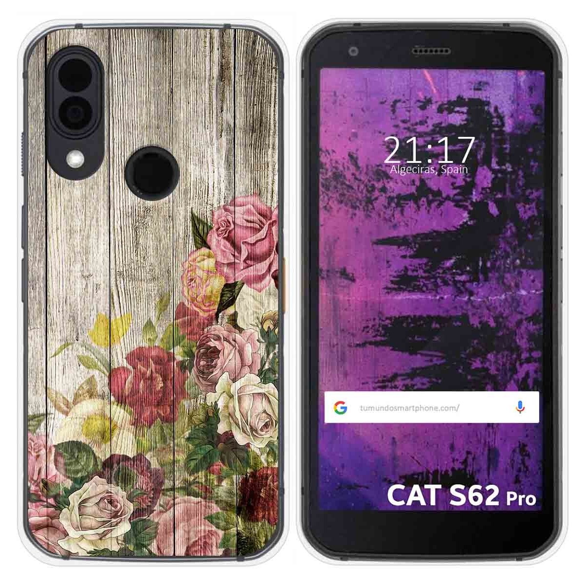 Funda Silicona para Cat S62 Pro diseño Madera 08 Dibujos