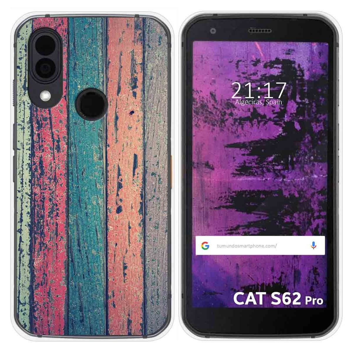 Funda Silicona para Cat S62 Pro diseño Madera 10 Dibujos