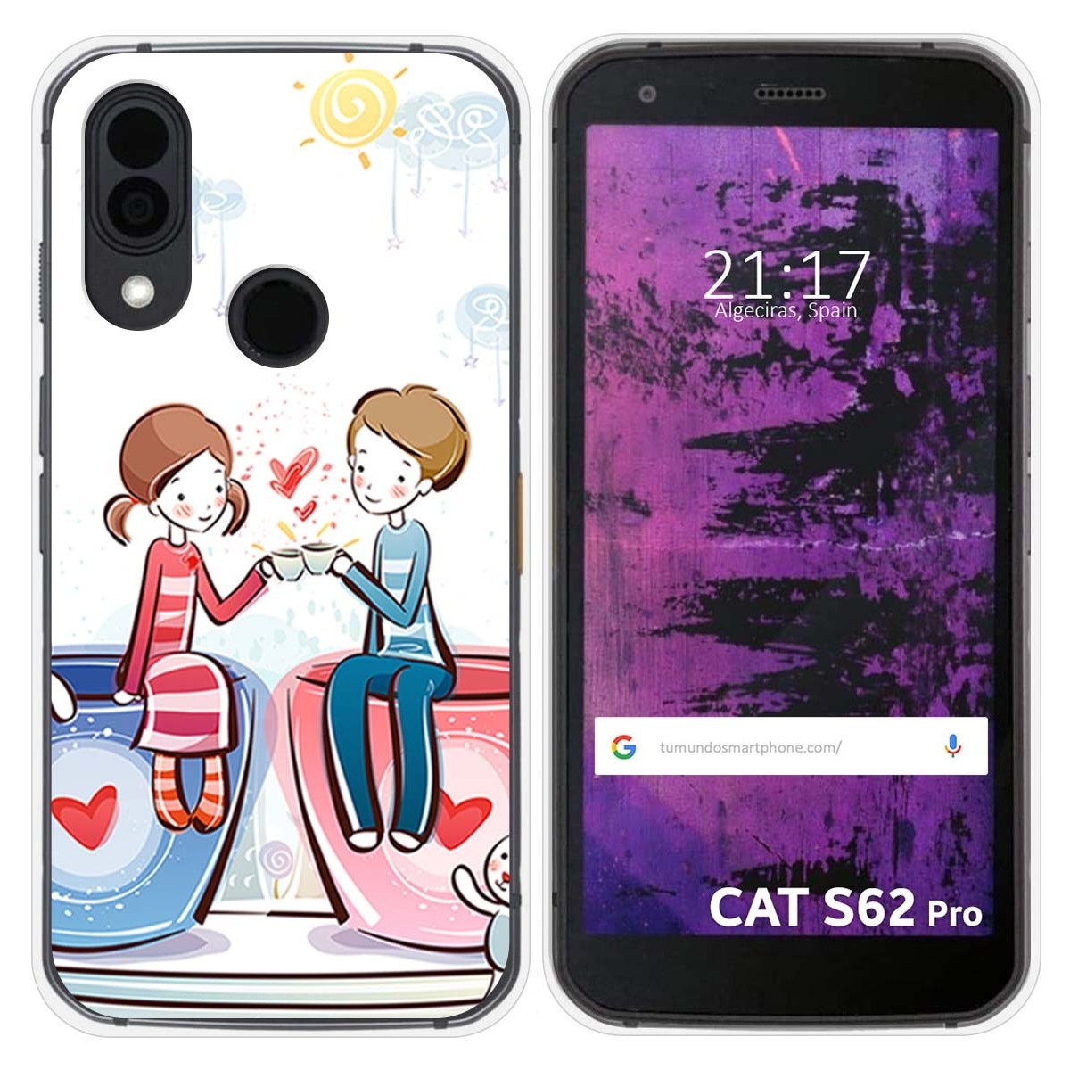Funda Silicona para Cat S62 Pro diseño Café Dibujos