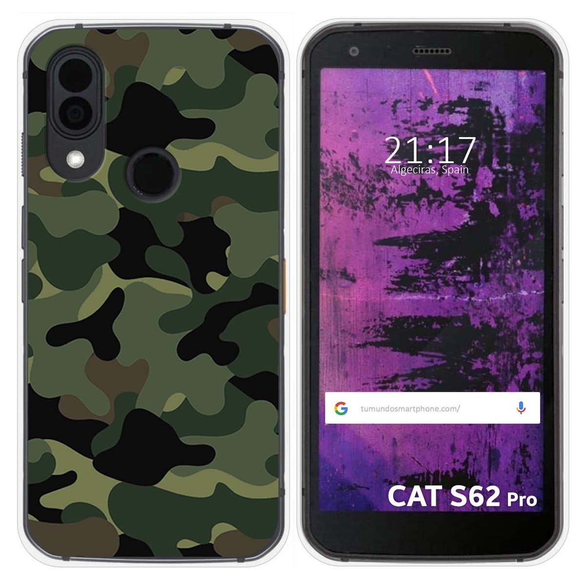 Funda Silicona para Cat S62 Pro diseño Camuflaje Dibujos
