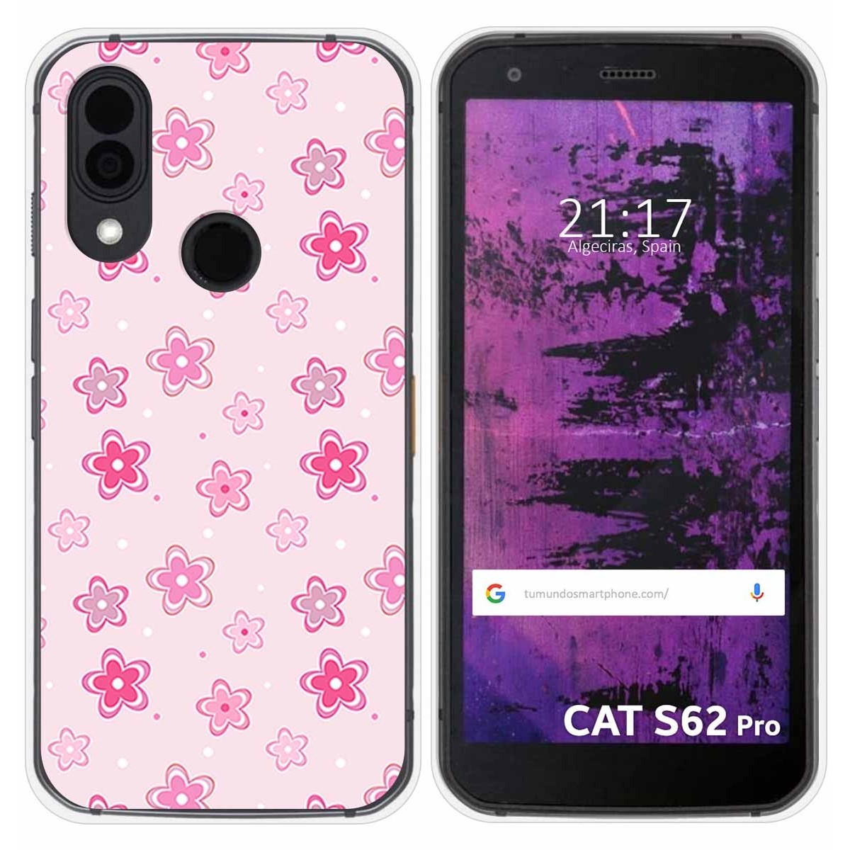 Funda Silicona para Cat S62 Pro diseño Flores Dibujos
