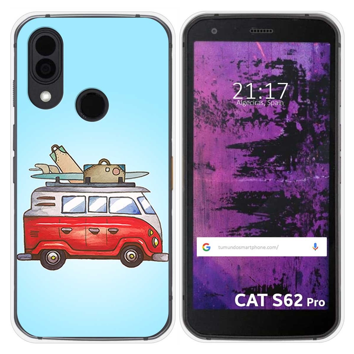 Funda Silicona para Cat S62 Pro diseño Furgoneta Dibujos