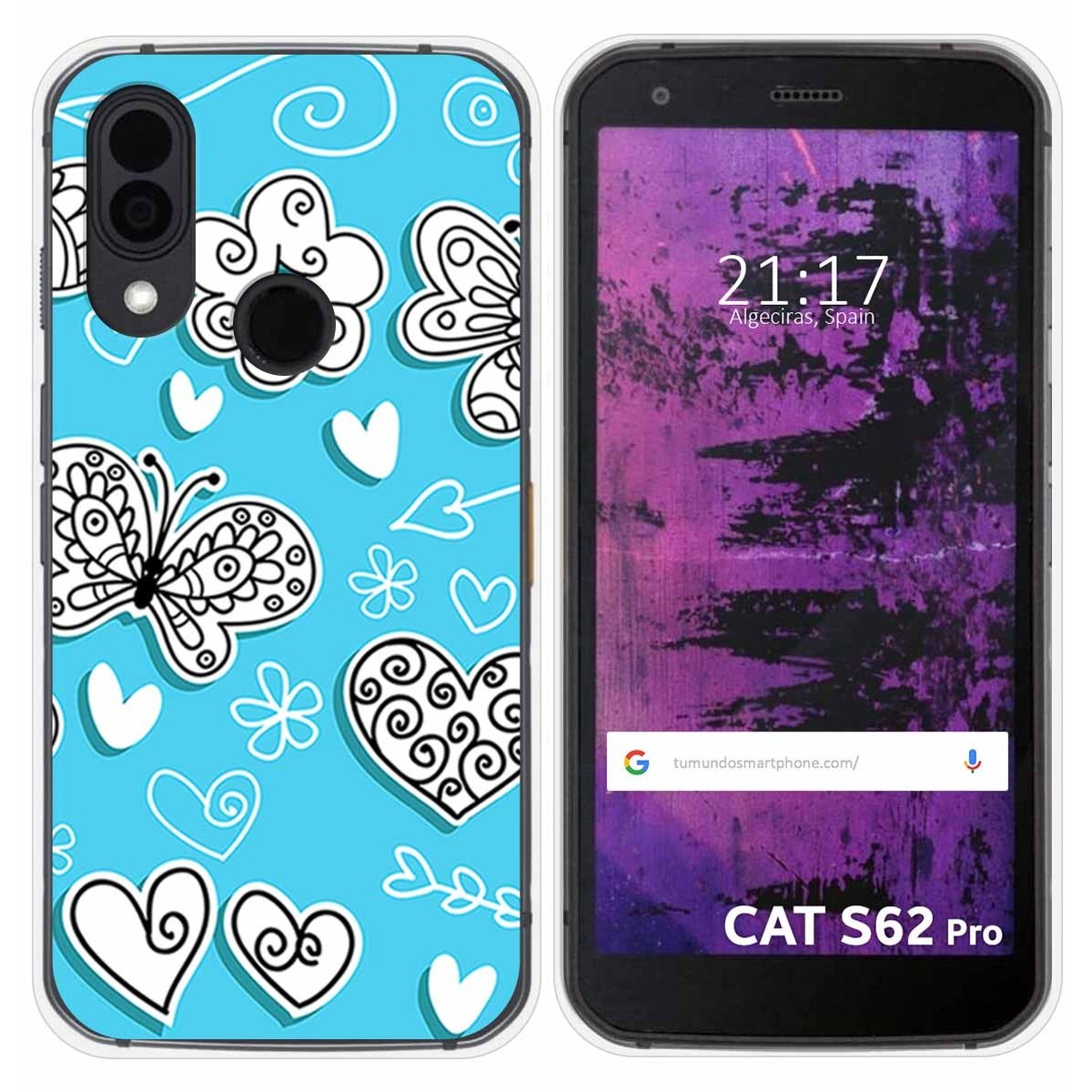 Funda Silicona para Cat S62 Pro diseño Mariposas Dibujos