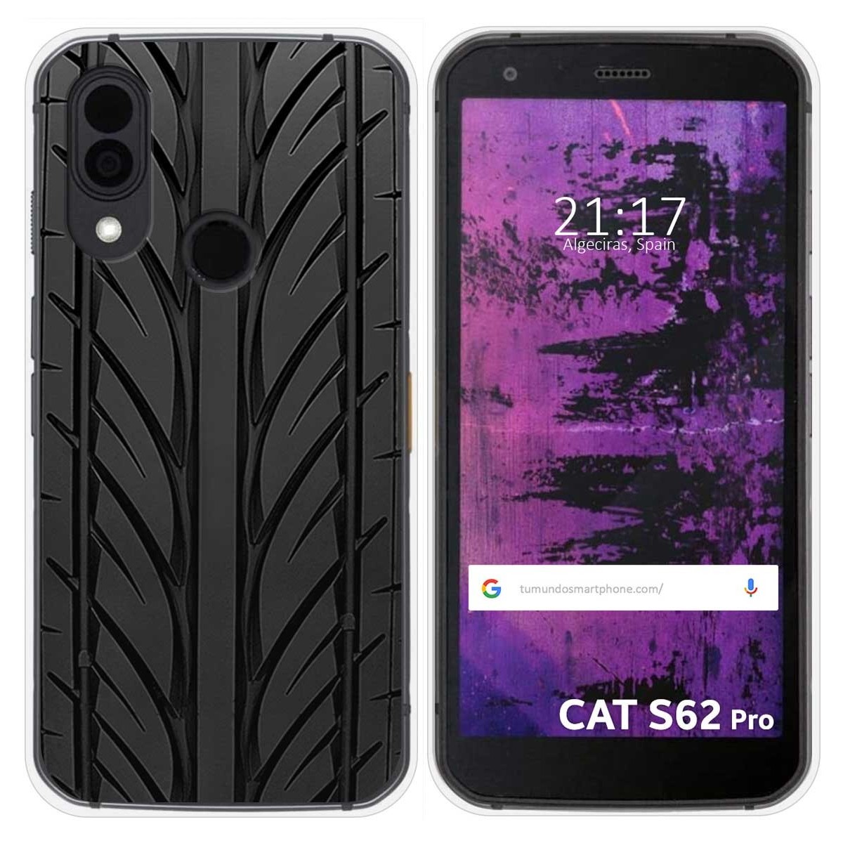 Funda Silicona para Cat S62 Pro diseño Neumatico Dibujos