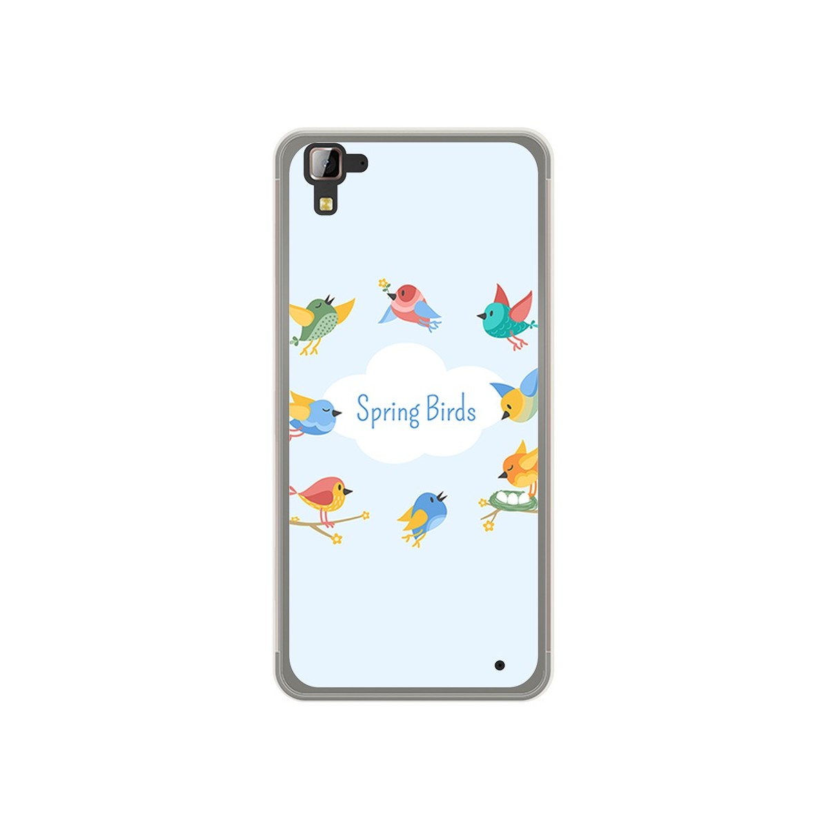 Funda Gel Tpu para Hisense C30 Rock Diseño Spring Birds Dibujos