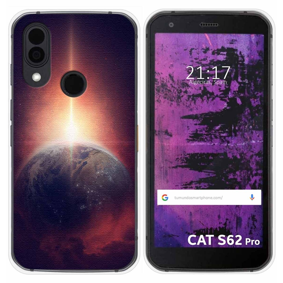 Funda Silicona para Cat S62 Pro diseño Tierra Dibujos