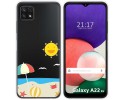 Funda Silicona Transparente para Samsung Galaxy A22 5G diseño Playa Dibujos