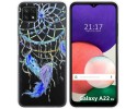 Funda Silicona Transparente para Samsung Galaxy A22 5G diseño Plumas Dibujos