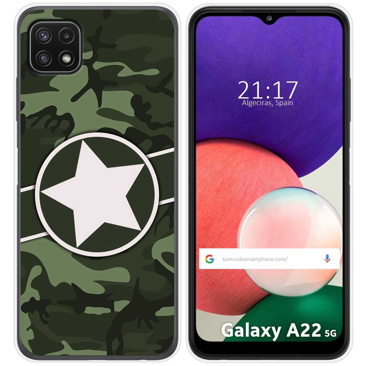 Funda Silicona para Samsung Galaxy A22 5G diseño Camuflaje 01 Dibujos