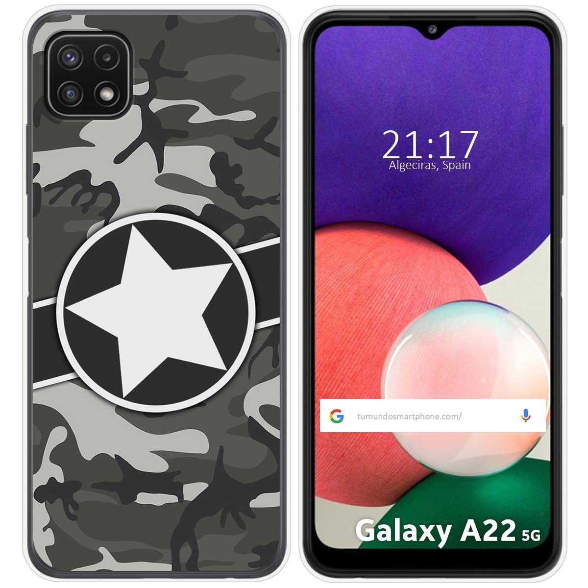Funda Silicona para Samsung Galaxy A22 5G diseño Camuflaje 02 Dibujos