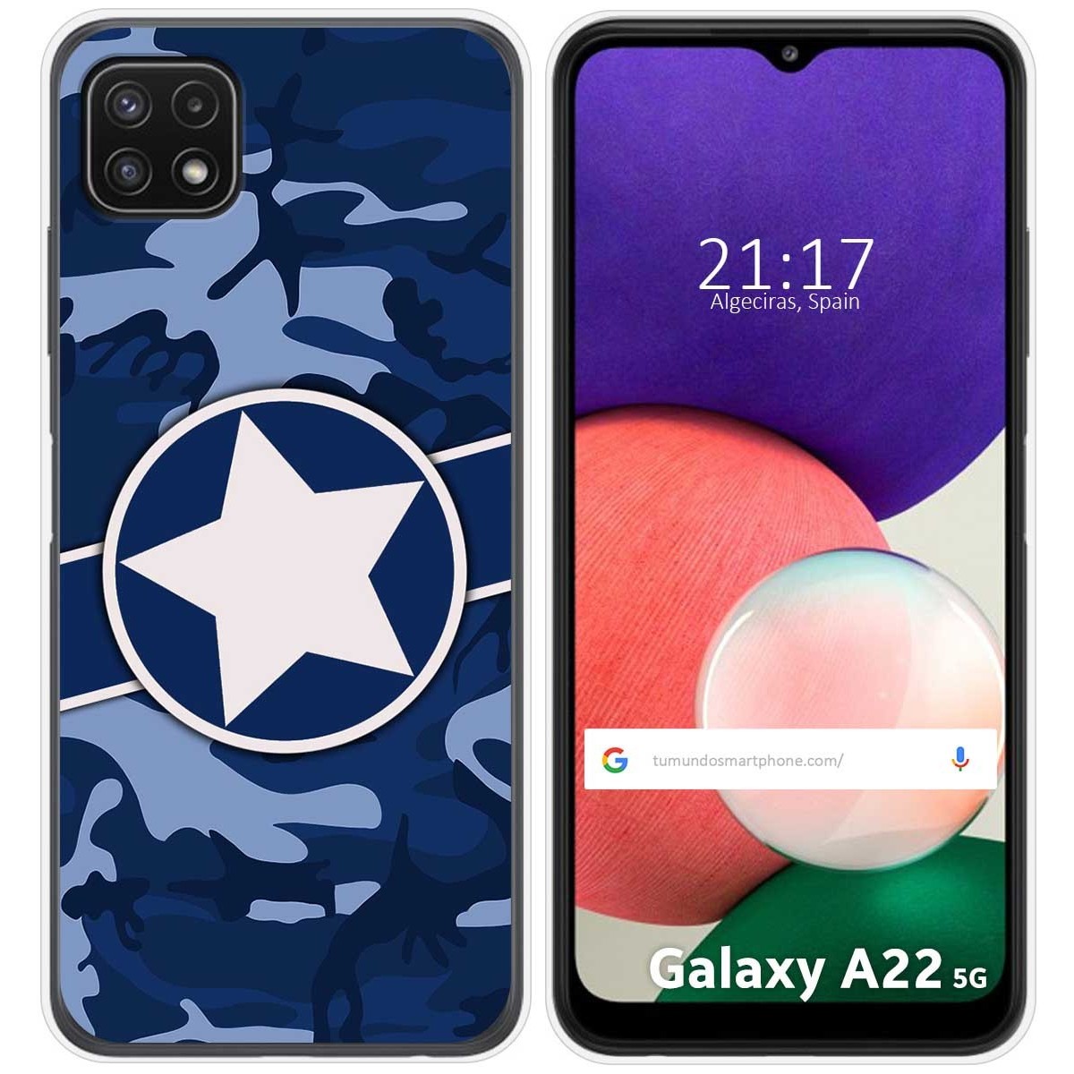 Funda Silicona para Samsung Galaxy A22 5G diseño Camuflaje 03 Dibujos