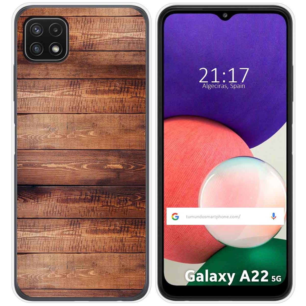 Funda Silicona para Samsung Galaxy A22 5G diseño Madera 02 Dibujos