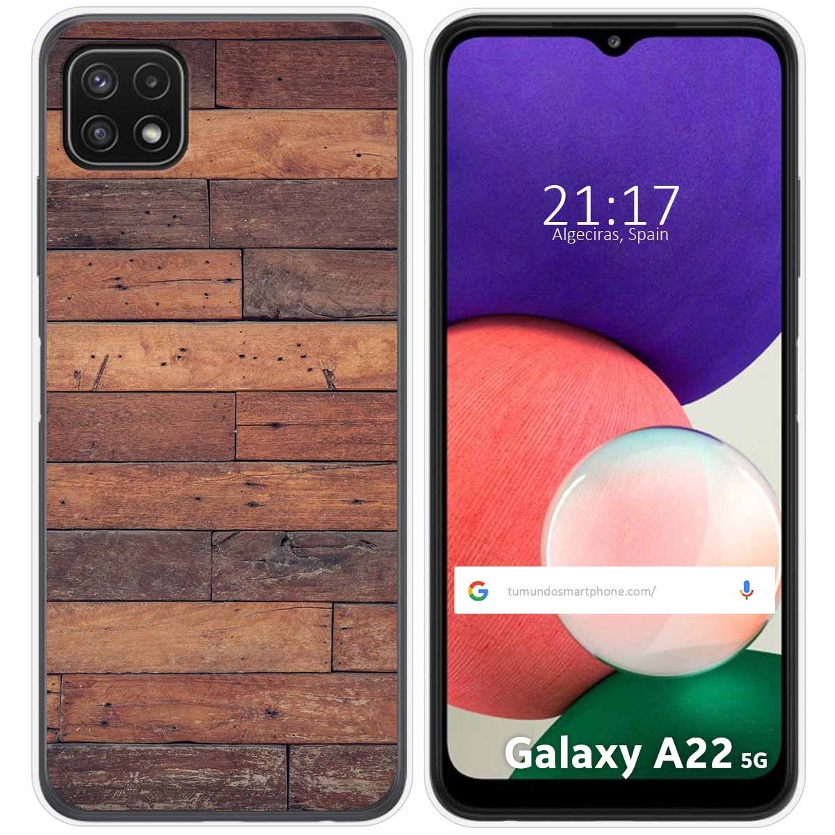 Funda Silicona para Samsung Galaxy A22 5G diseño Madera 03 Dibujos