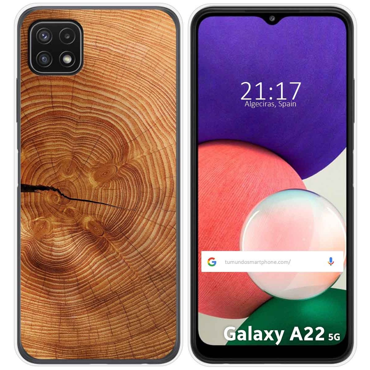 Funda Silicona para Samsung Galaxy A22 5G diseño Madera 04 Dibujos