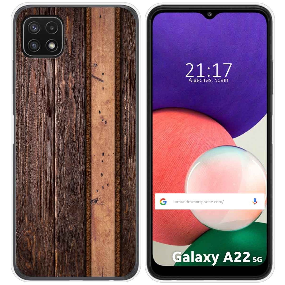 Funda Silicona para Samsung Galaxy A22 5G diseño Madera 05 Dibujos