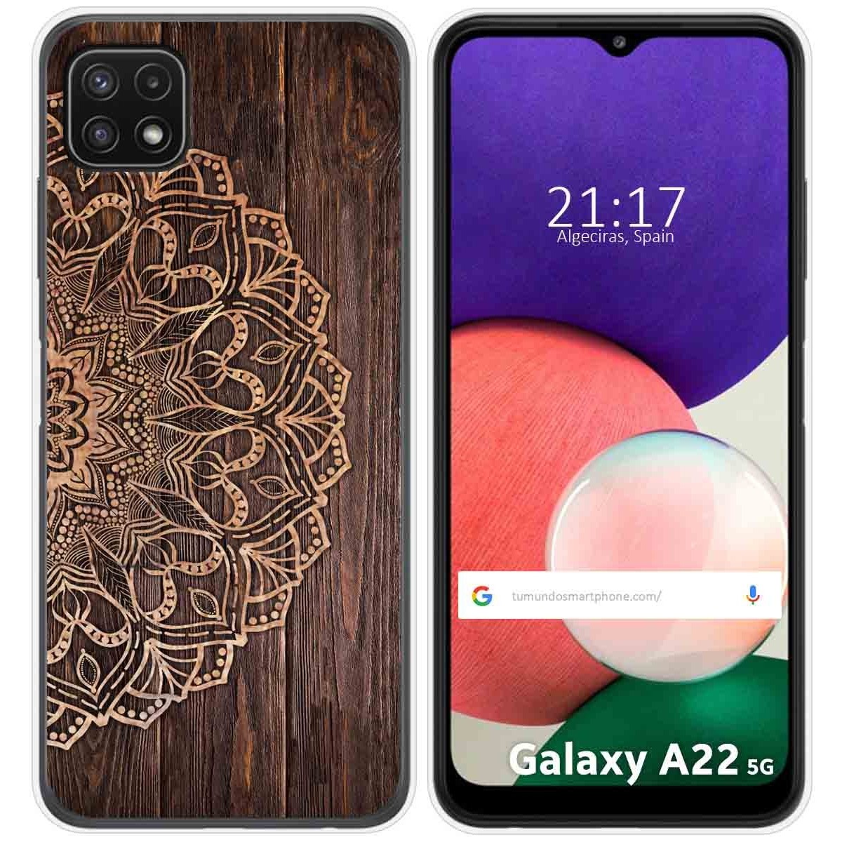 Funda Silicona para Samsung Galaxy A22 5G diseño Madera 06 Dibujos