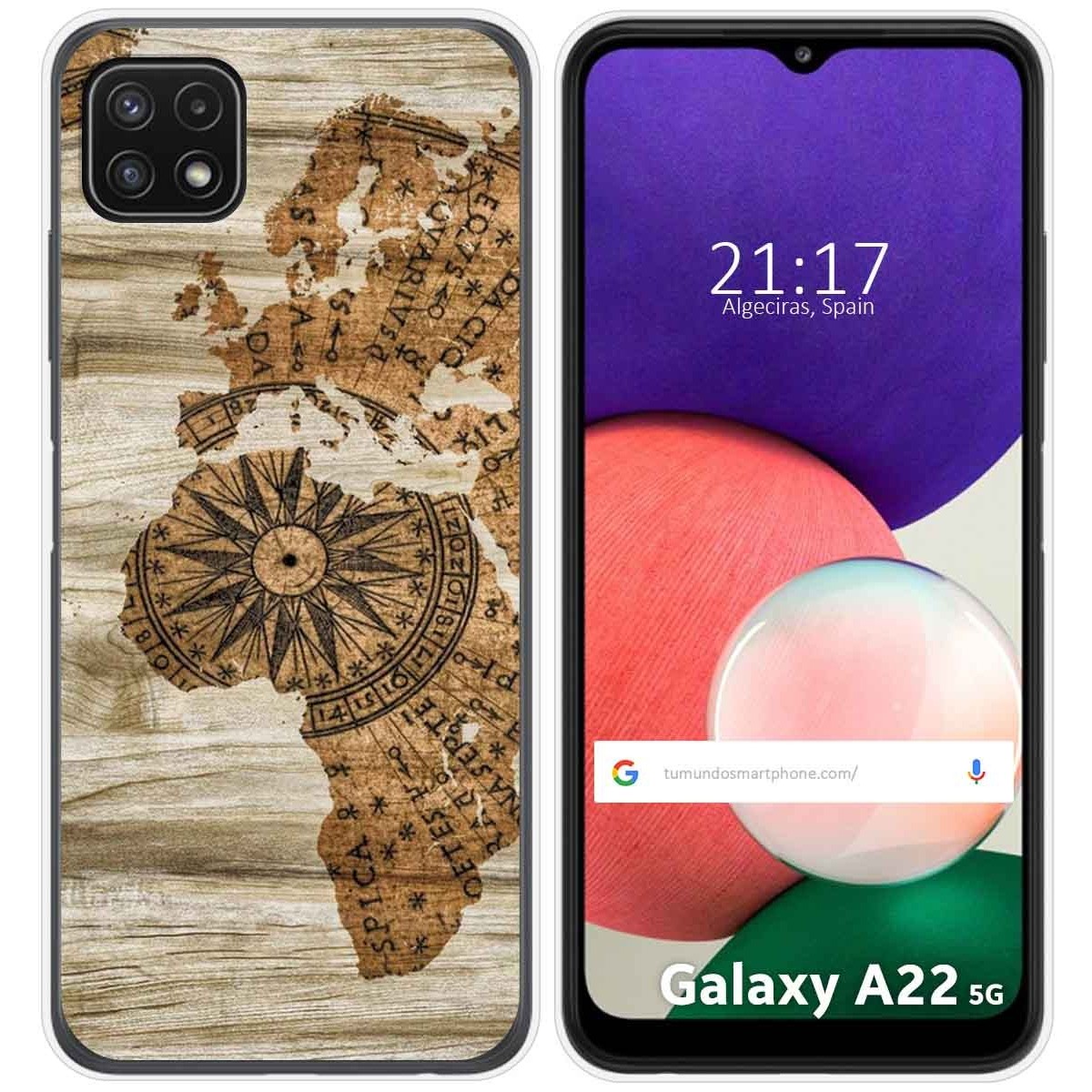 Funda Silicona para Samsung Galaxy A22 5G diseño Madera 07 Dibujos