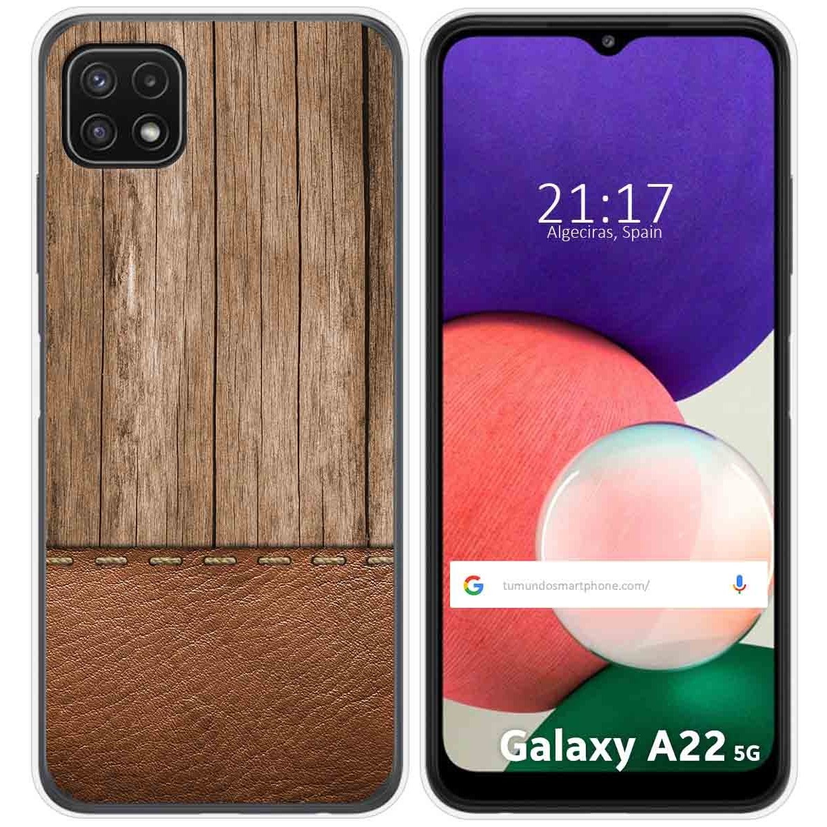 Funda Silicona para Samsung Galaxy A22 5G diseño Madera 09 Dibujos