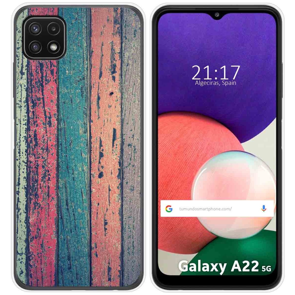 Funda Silicona para Samsung Galaxy A22 5G diseño Madera 10 Dibujos