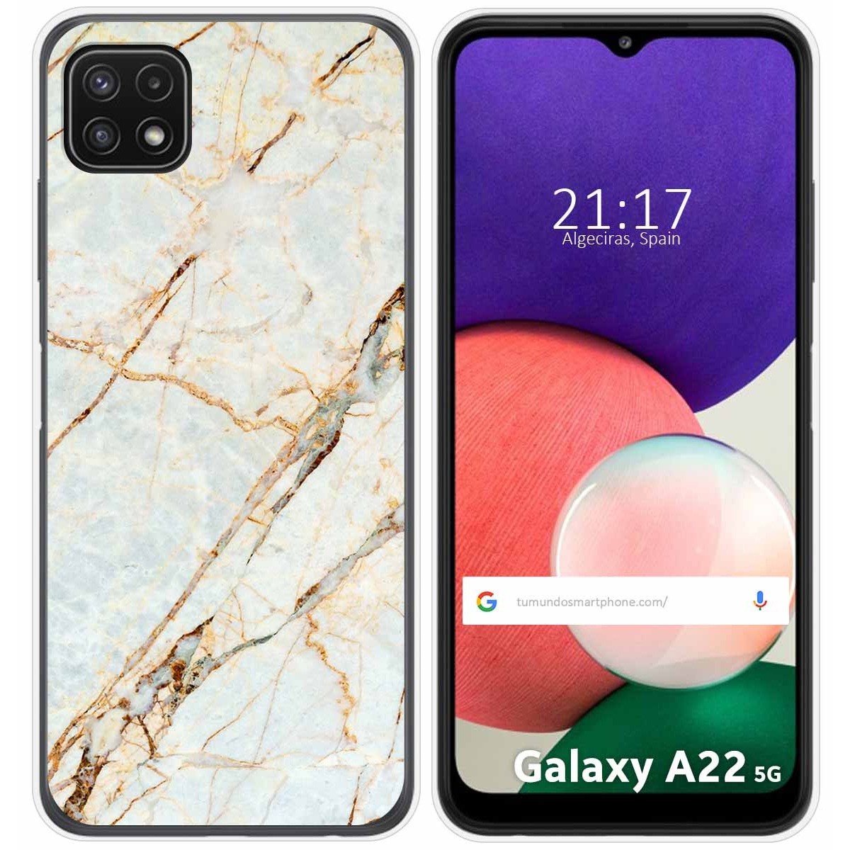 Funda Silicona para Samsung Galaxy A22 5G diseño Mármol 13 Dibujos