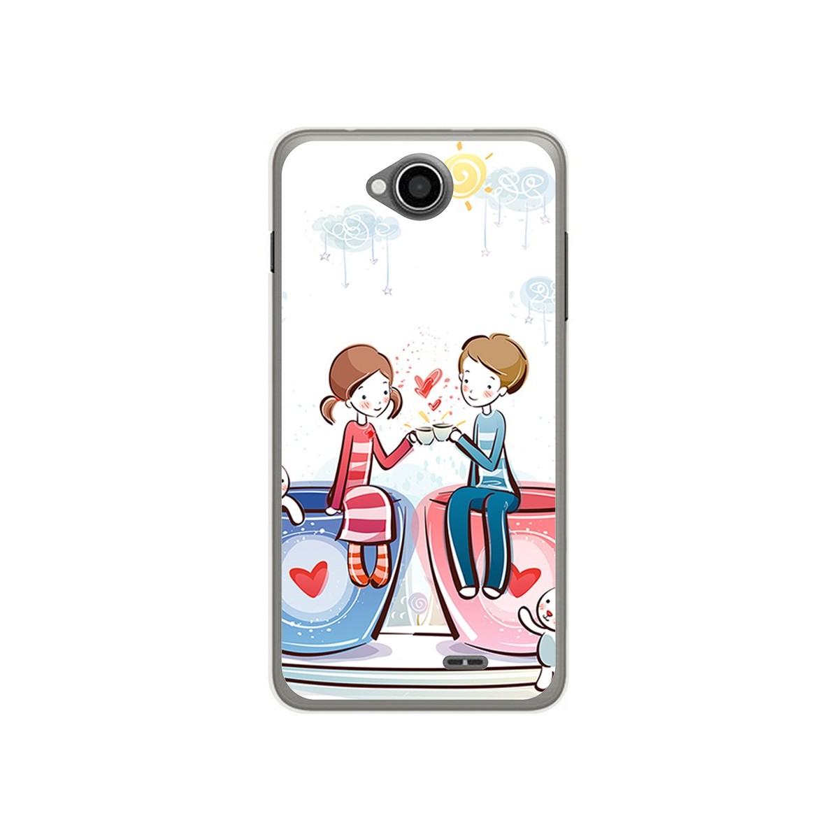 Funda Gel Tpu para Hisense U962 Diseño Cafe Dibujos