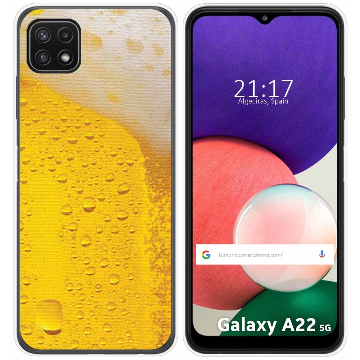 Funda Silicona para Samsung Galaxy A22 5G diseño Cerveza Dibujos