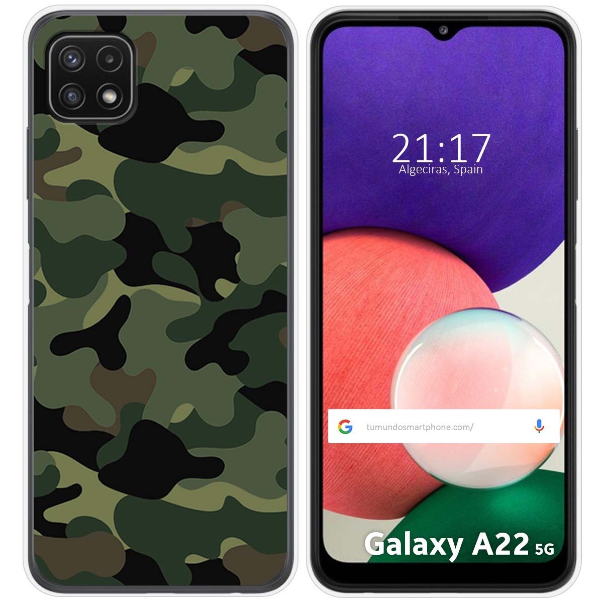 Funda Silicona para Samsung Galaxy A22 5G diseño Camuflaje Dibujos