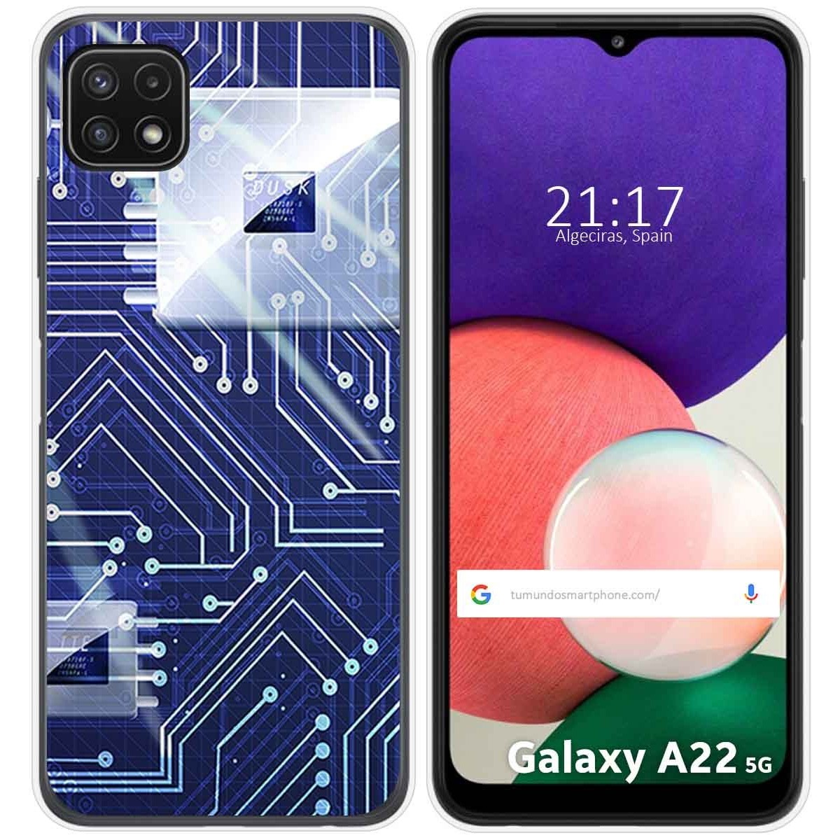 Funda Silicona para Samsung Galaxy A22 5G diseño Circuito Dibujos