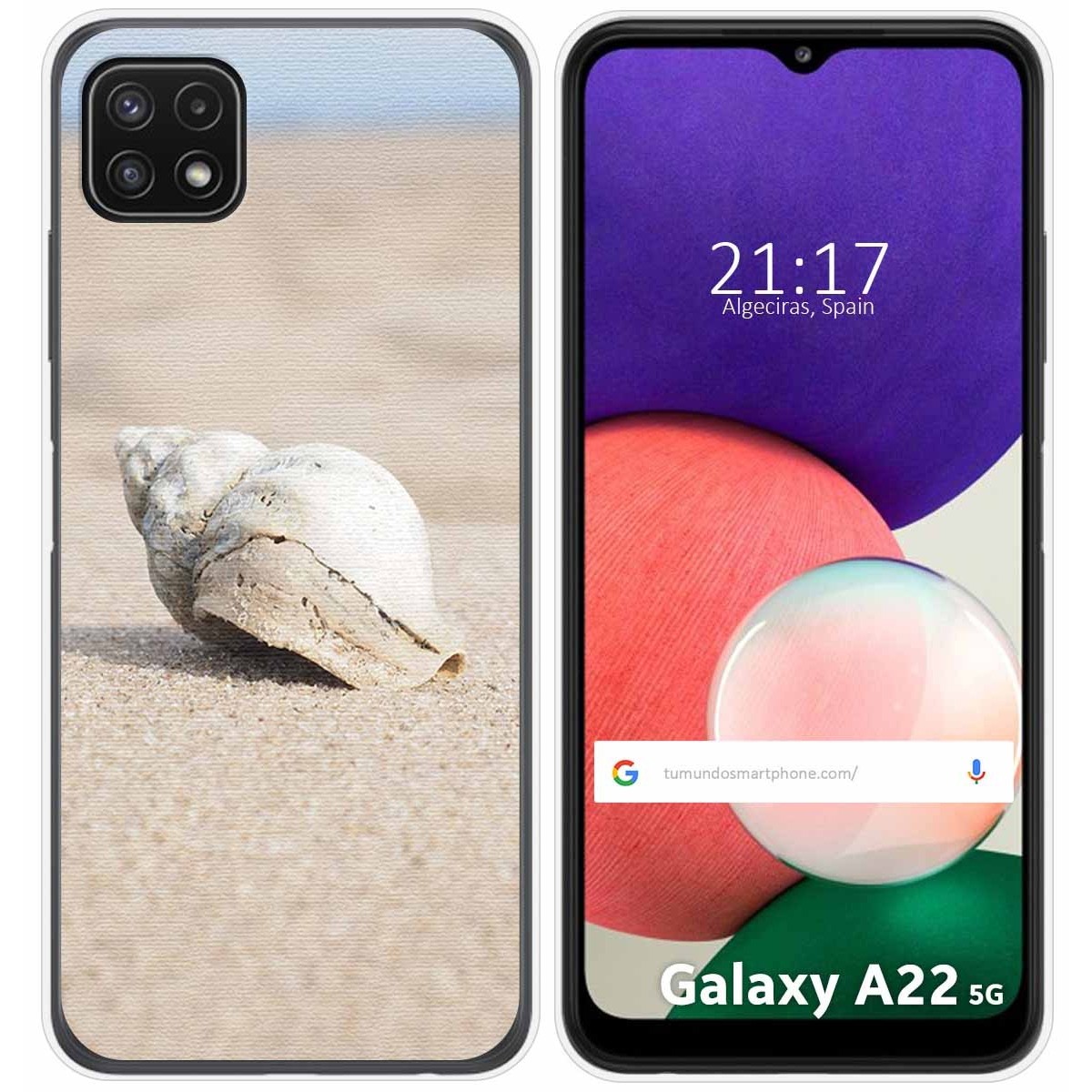 Funda Silicona para Samsung Galaxy A22 5G diseño Concha Dibujos