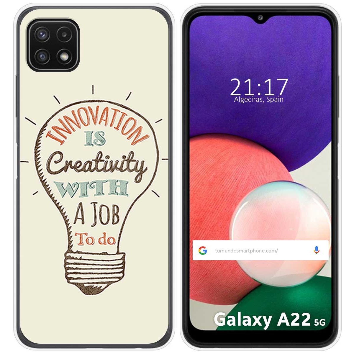 Funda Silicona para Samsung Galaxy A22 5G diseño Creativity Dibujos