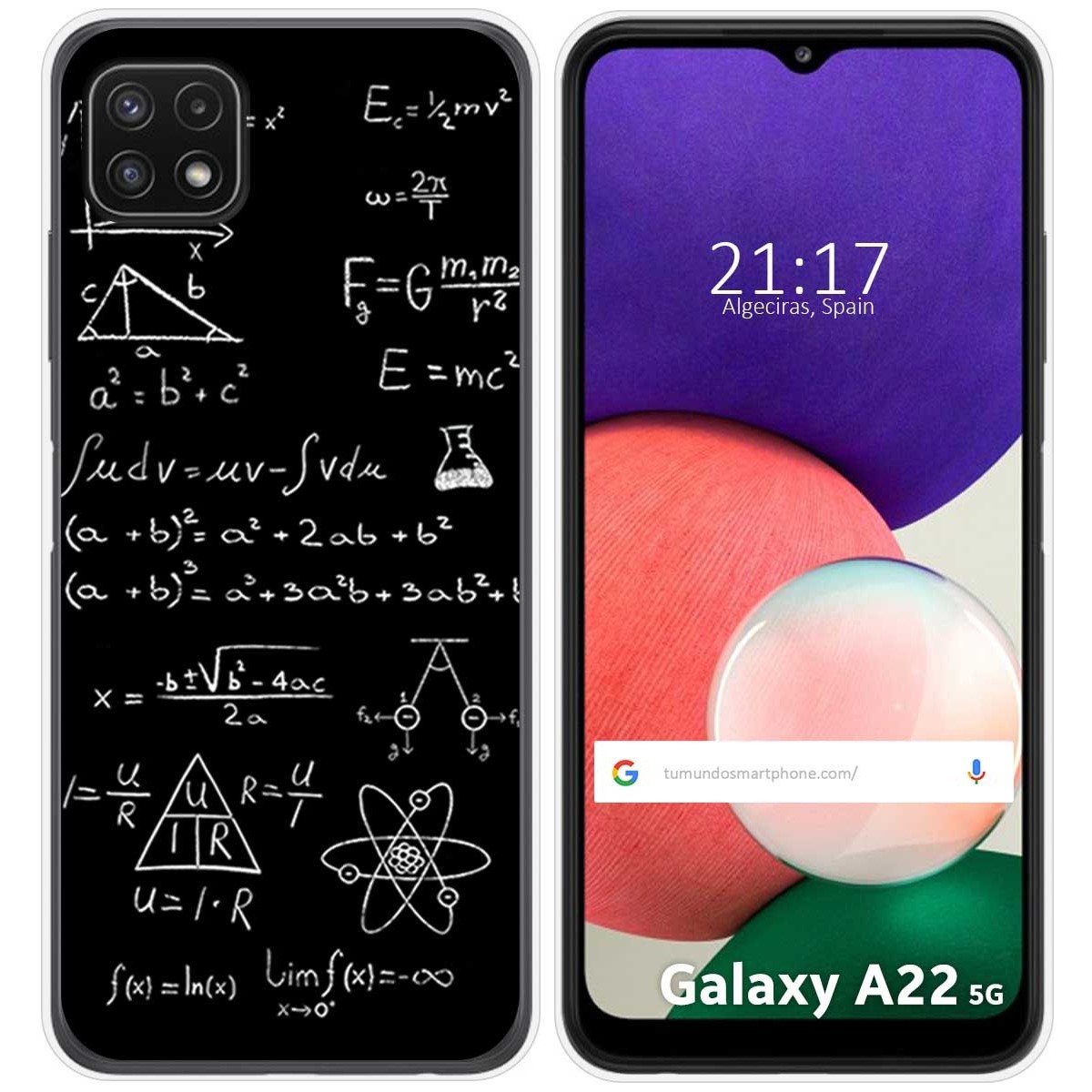 Funda Silicona para Samsung Galaxy A22 5G diseño Formulas Dibujos