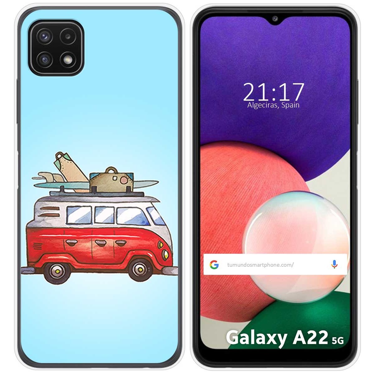 Funda Silicona para Samsung Galaxy A22 5G diseño Furgoneta Dibujos