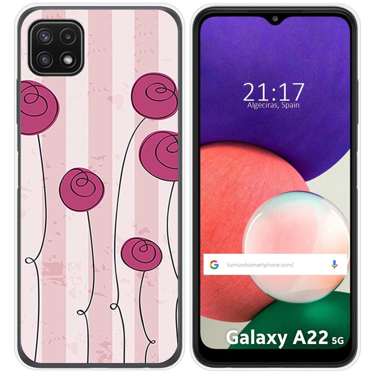 Funda Silicona para Samsung Galaxy A22 5G diseño Flores Vintage Dibujos