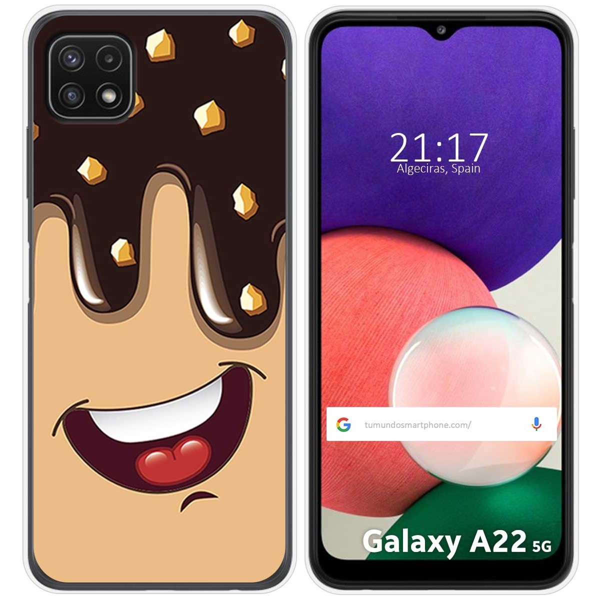 Funda Silicona para Samsung Galaxy A22 5G diseño Helado Chocolate Dibujos