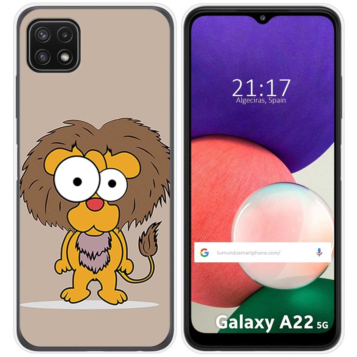 Funda Silicona para Samsung Galaxy A22 5G diseño Leon Dibujos