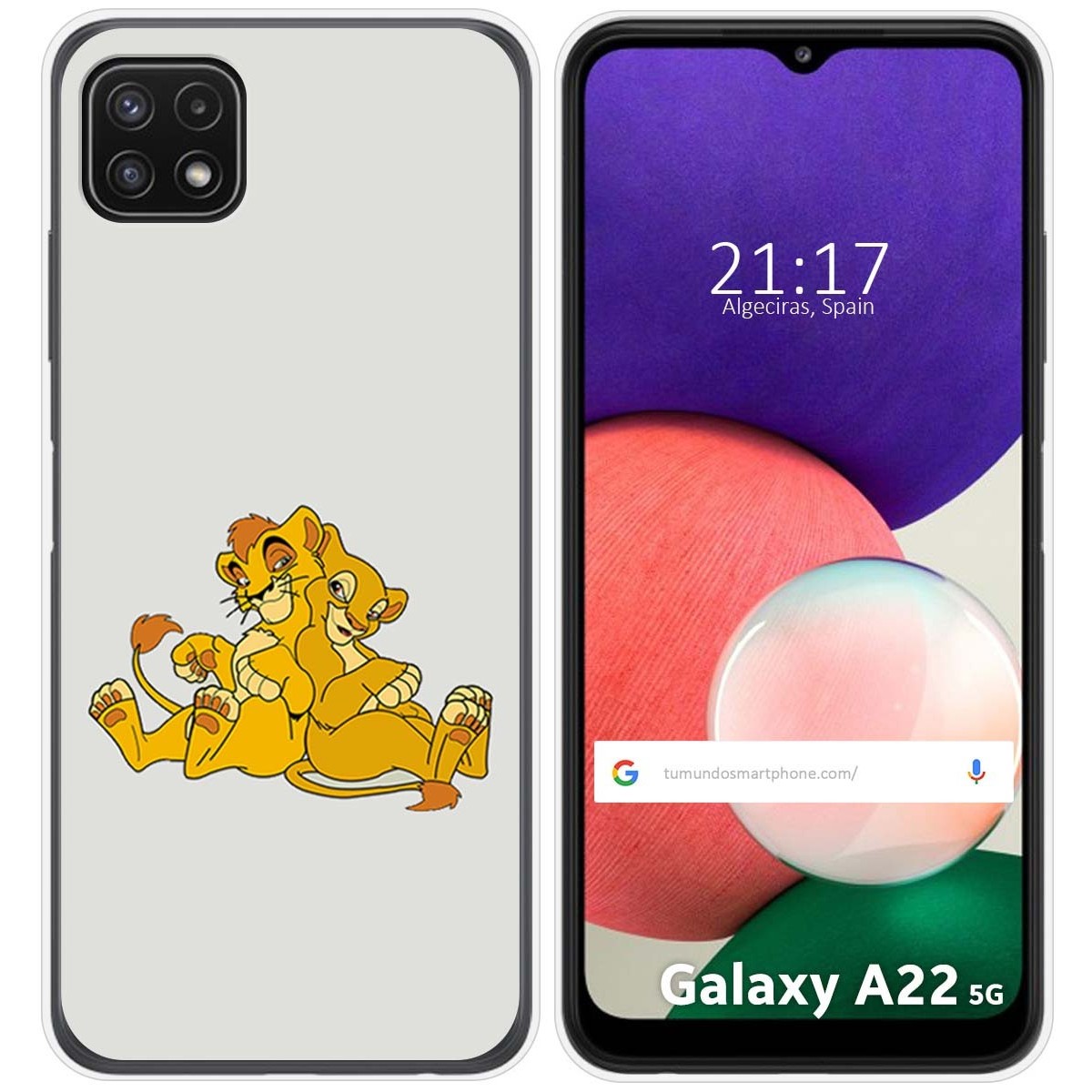 Funda Silicona para Samsung Galaxy A22 5G diseño Leones Dibujos