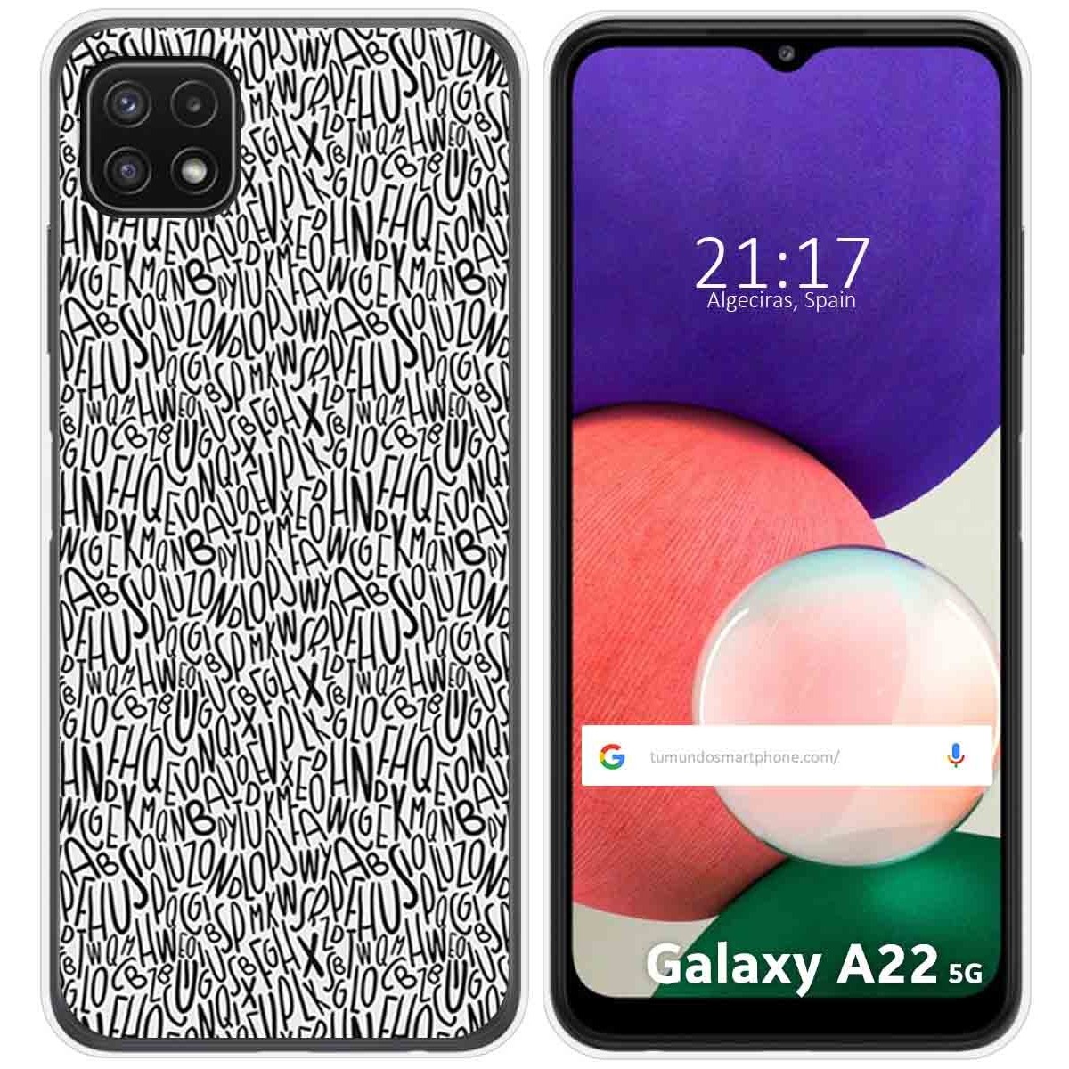 Funda Silicona para Samsung Galaxy A22 5G diseño Letras Dibujos