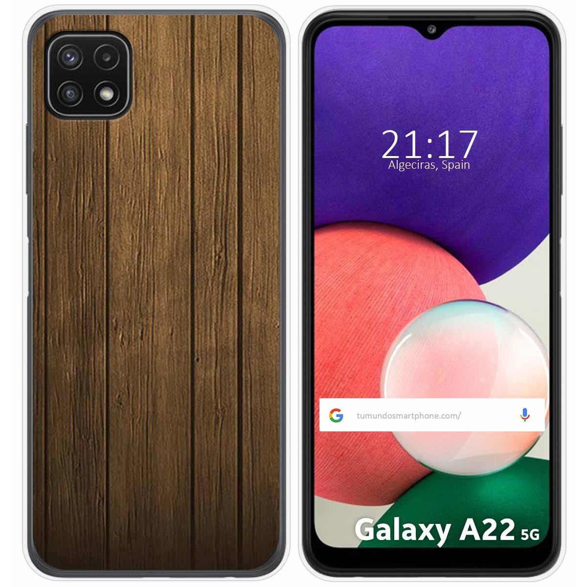 Funda Silicona para Samsung Galaxy A22 5G diseño Madera Dibujos