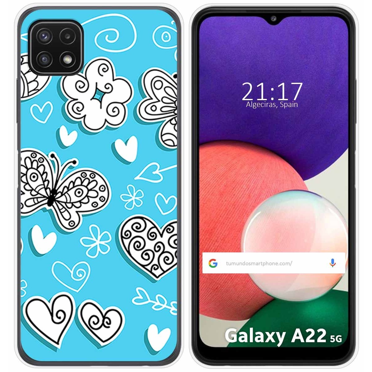 Funda Silicona para Samsung Galaxy A22 5G diseño Mariposas Dibujos