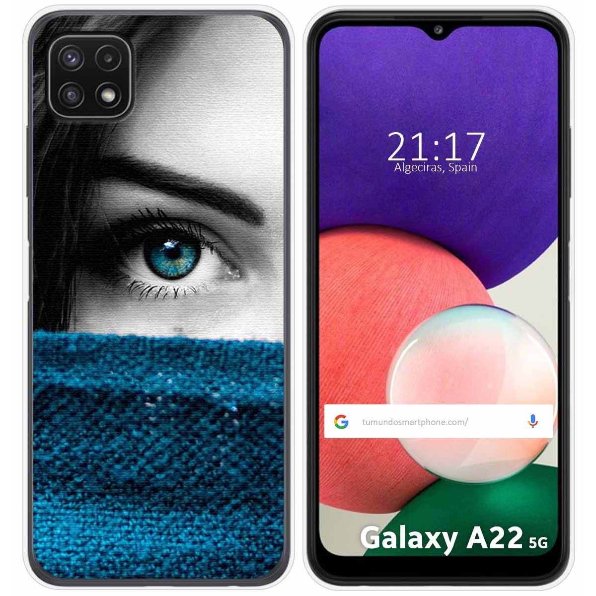 Funda Silicona para Samsung Galaxy A22 5G diseño Ojo Dibujos