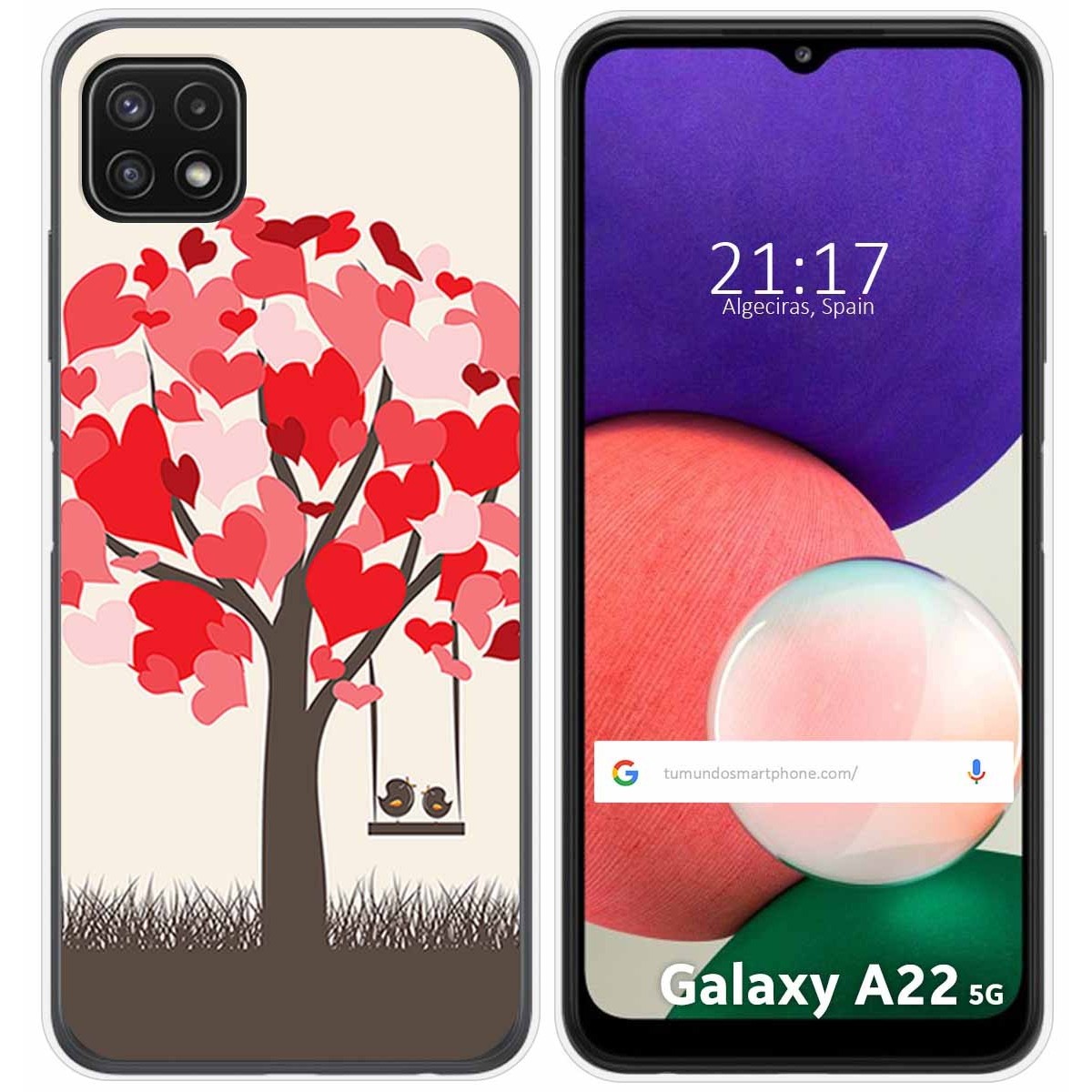 Funda Silicona para Samsung Galaxy A22 5G diseño Pajaritos Dibujos