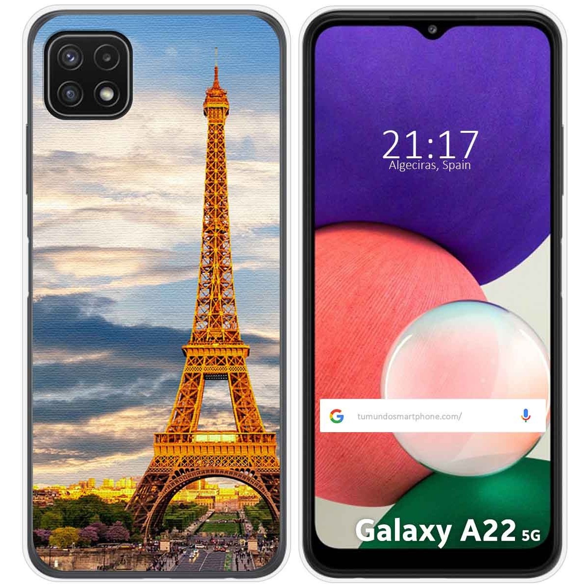 Funda Silicona para Samsung Galaxy A22 5G diseño Paris Dibujos